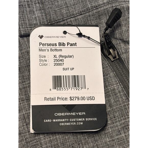 Obermeyer Perseus Bib Pant Men’s XL Snow Ski Snowboard Gray NWT - Picture 8 of 8